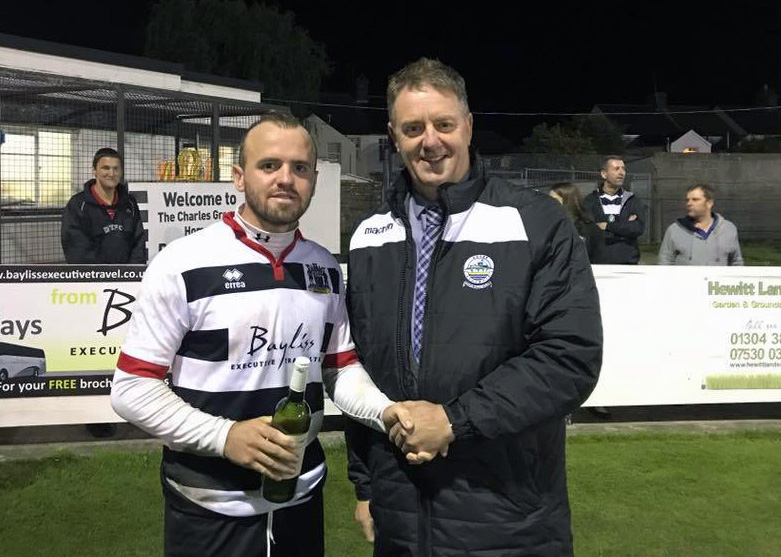 Roger Knight presents Man of the Match award